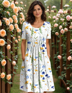 Georgina – Elegante Bloemenjurk met Flatterend Silhouet | Pinky Posh Boutique