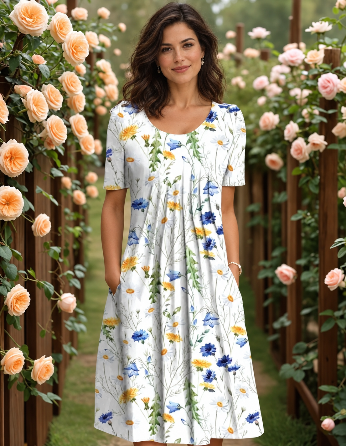 Georgina – Elegante Bloemenjurk met Flatterend Silhouet | Pinky Posh Boutique