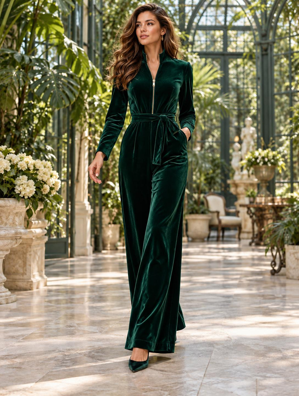 Lorena Jumpsuit Dames | Wijde Pijpen & Hoge Taille | Pinky Posh Boutique