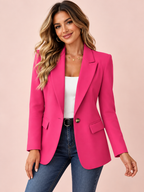 Oversized damesblazer met revers en knoopsluiting | Pinky Posh Boutique